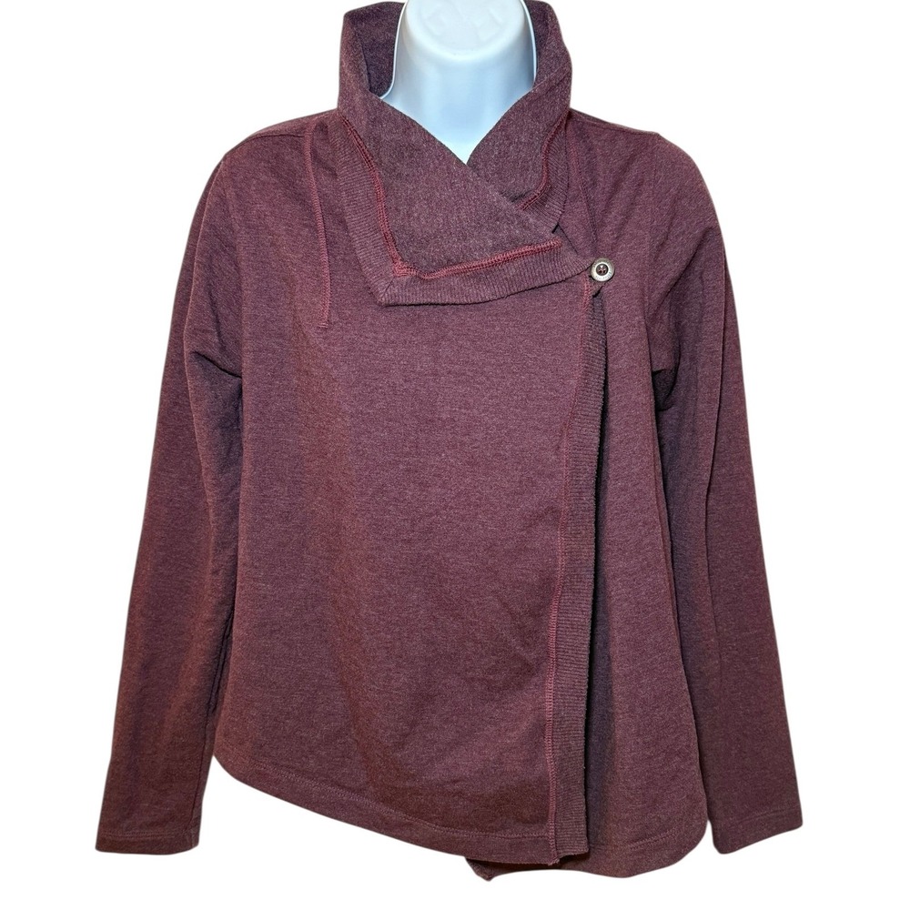 Patagonia‎ At Sea Wrap Womens XS Cardigan Sweater Burgundy Button Open Front